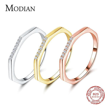 3 Color New Design Silver Stylish Stackable AAAA Simulated Diamonds Ring - Fashion Original Unique Rings - The Jewellery Supermarket